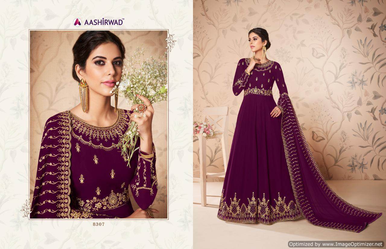 Saloni By Aashirwad Georgette Heavy Designer Salwar Suits Catalogue
