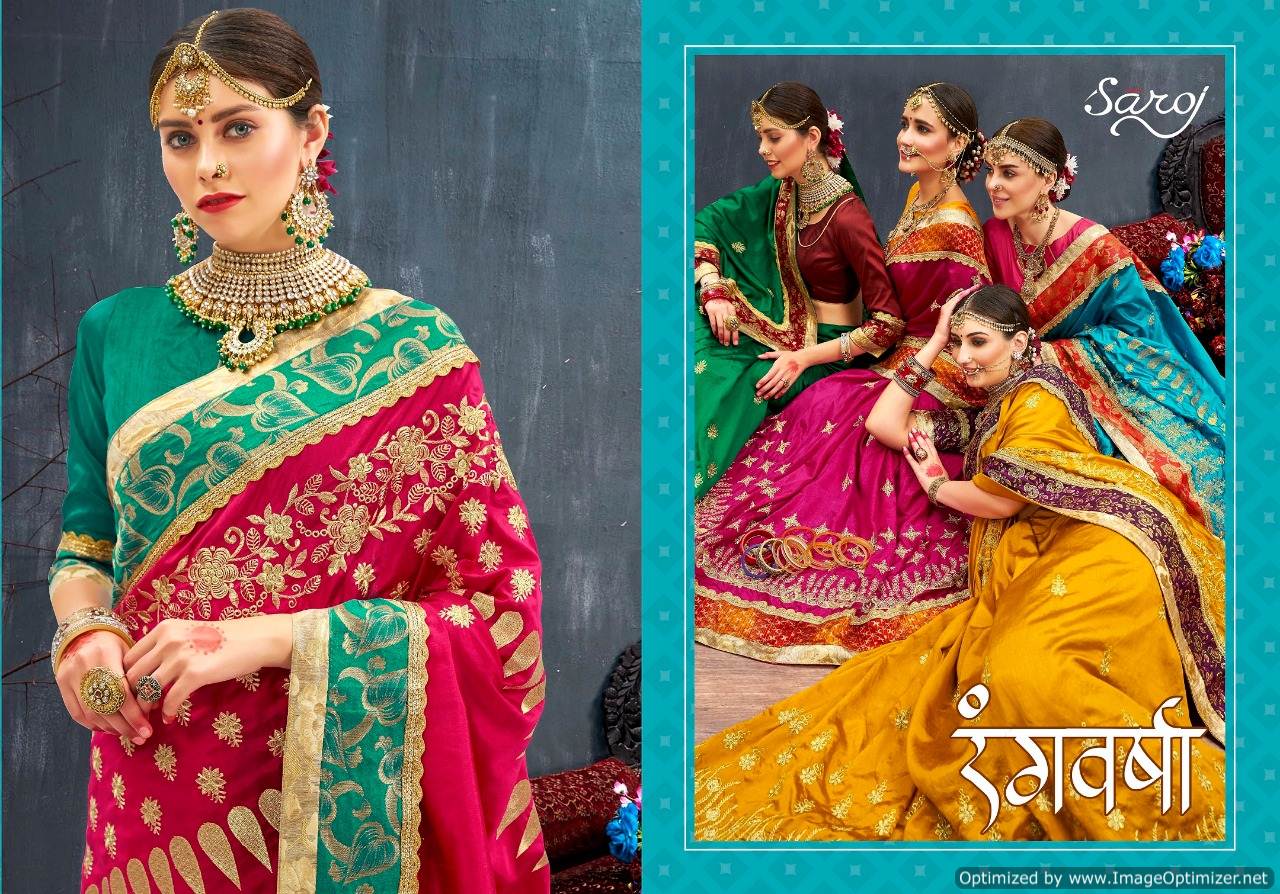 Rangvarsha  By Saroj Sana Silk Party Ware Saree Catalogue