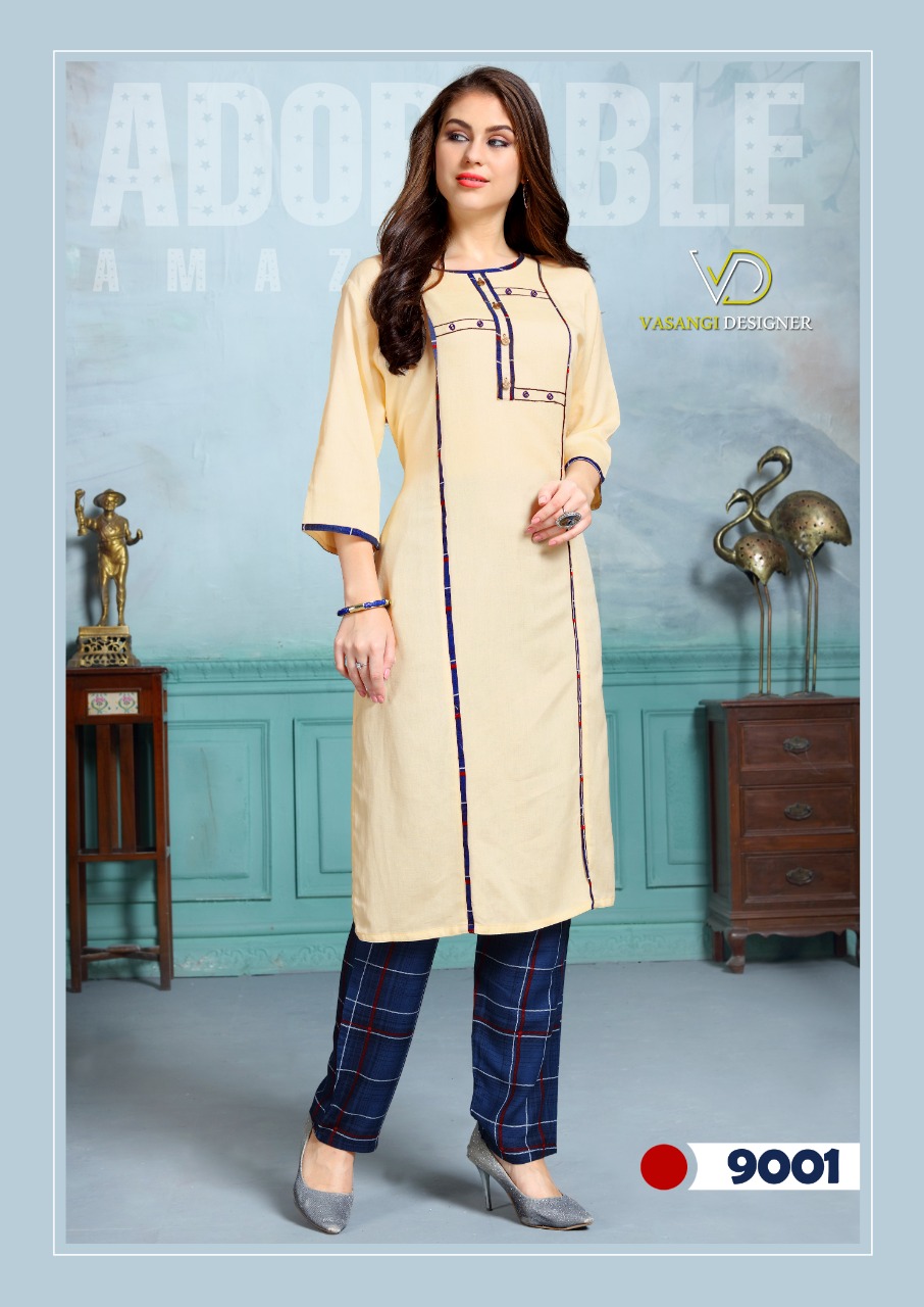 Atithi Vol 2 Present Vasangi Designer Casual Wear Kurtis With Pent Catalogue.