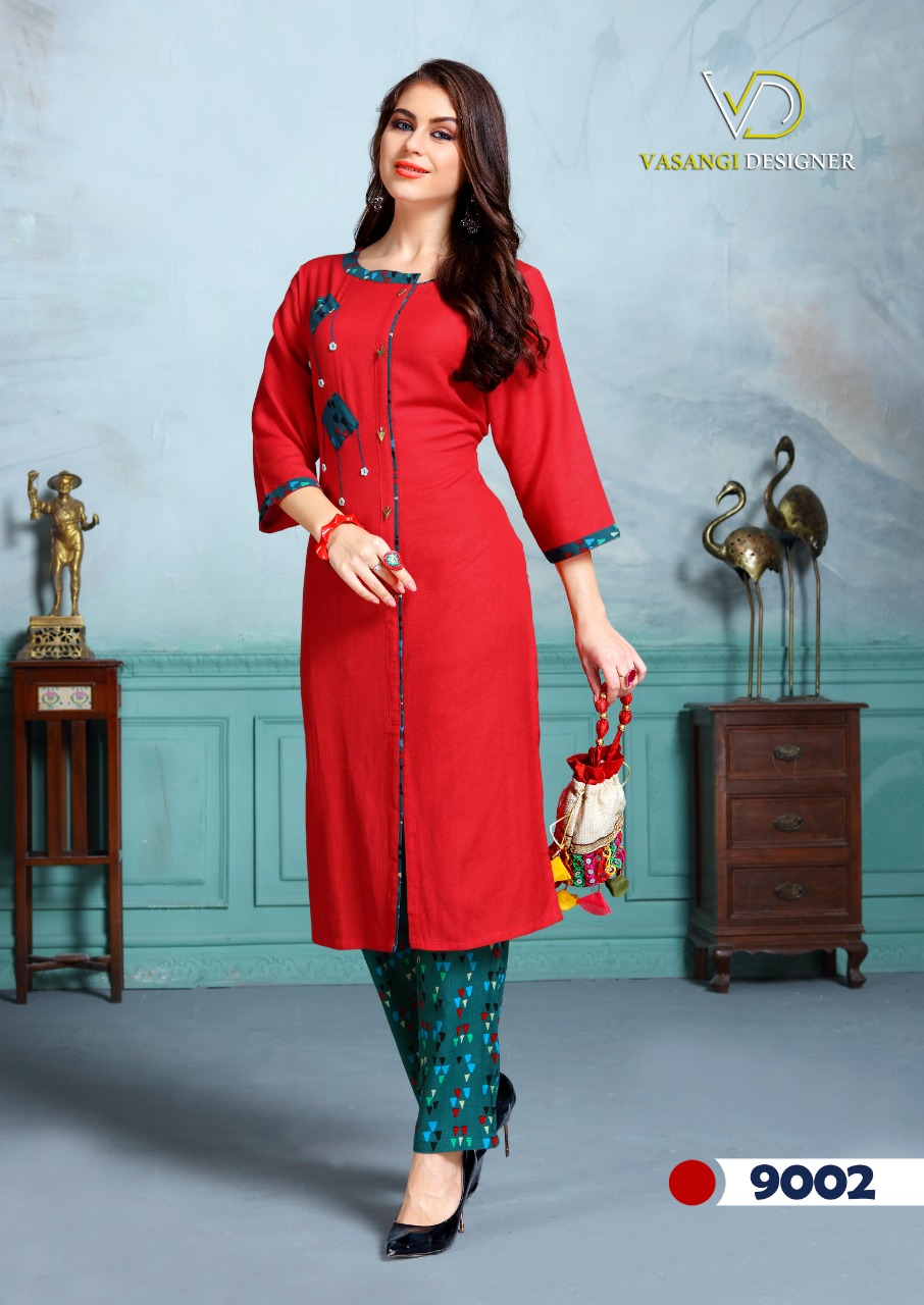 Atithi Vol 2 Present Vasangi Designer Casual Wear Kurtis With Pent Catalogue.