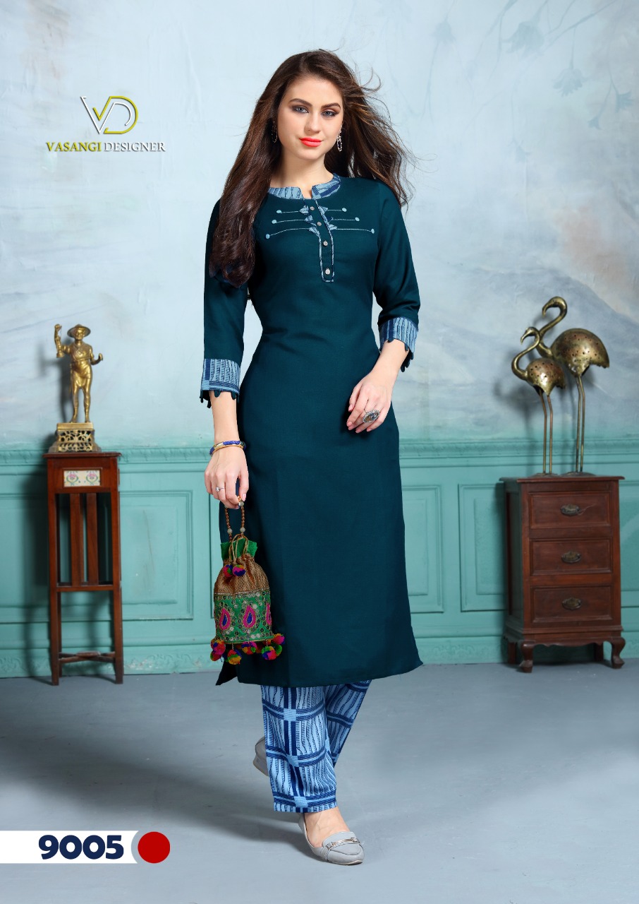 Atithi Vol 2 Present Vasangi Designer Casual Wear Kurtis With Pent Catalogue.