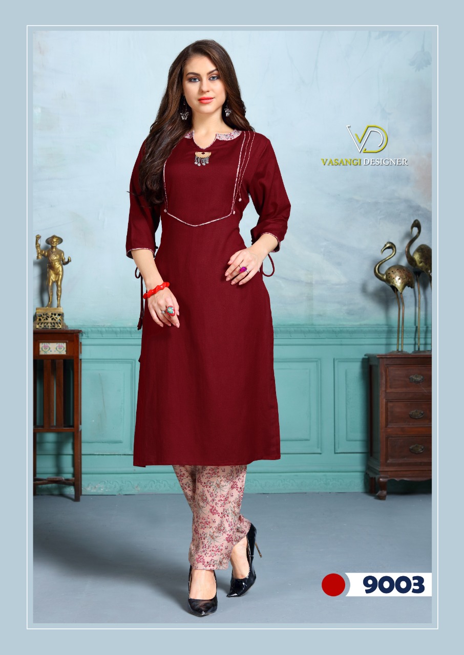 Atithi Vol 2 Present Vasangi Designer Casual Wear Kurtis With Pent Catalogue.
