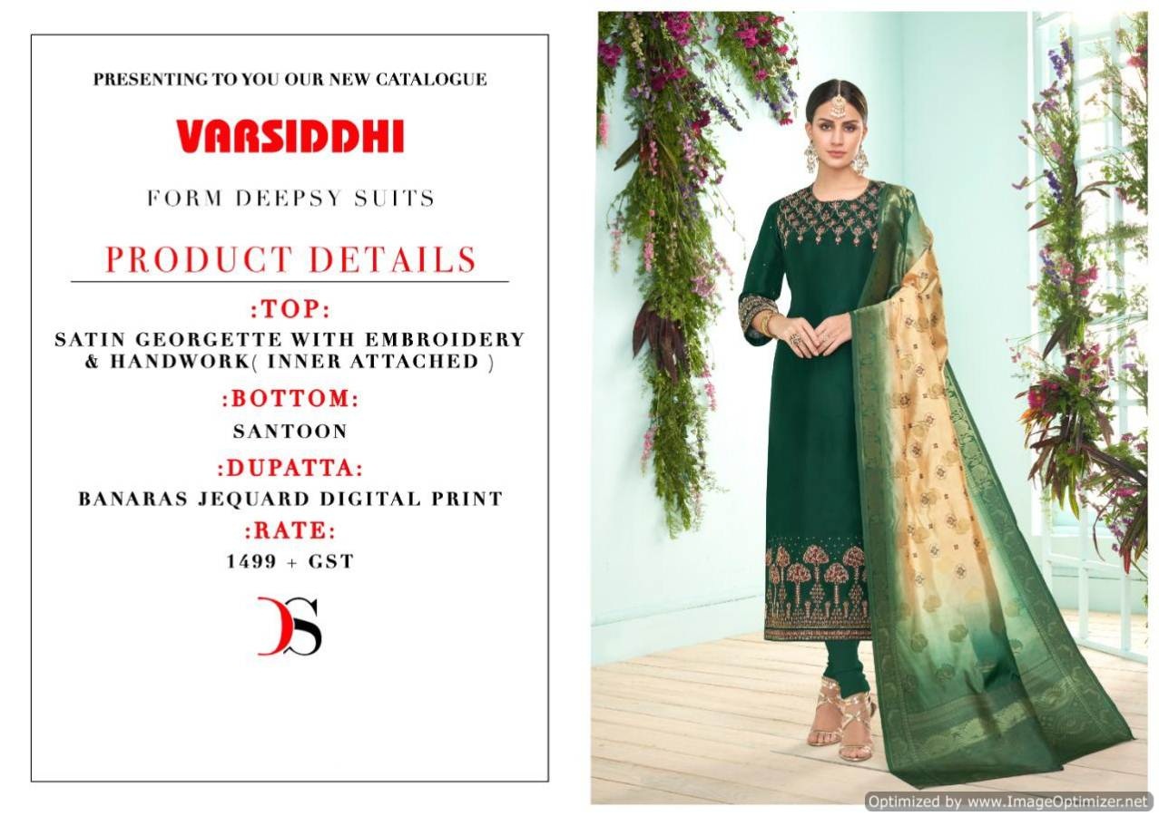 Deepsy By Varsidhhi Satin Georgette Embroidered Salwar Suits Catalogue