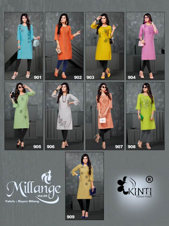 Kinti By Milange Vol 9 Rayon Straight Kuti Collection