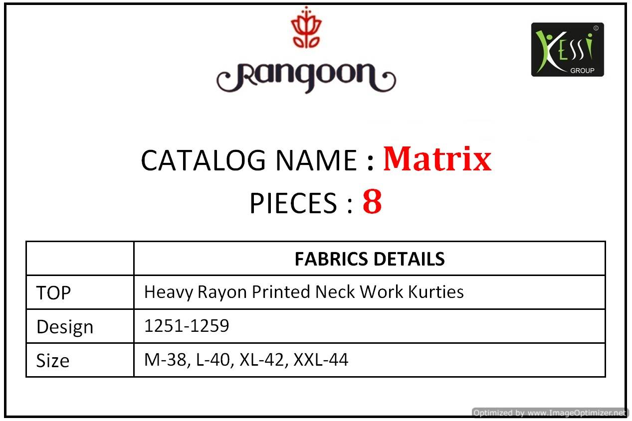 Matrix By Rangoon Heavy Rayon Printed Kurti Collection