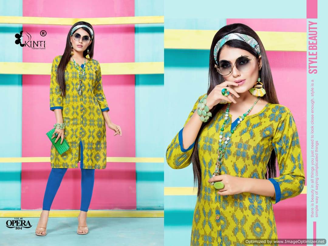 Opera Vol 8 By Kinti  Rayon Printed Kurti Collection
