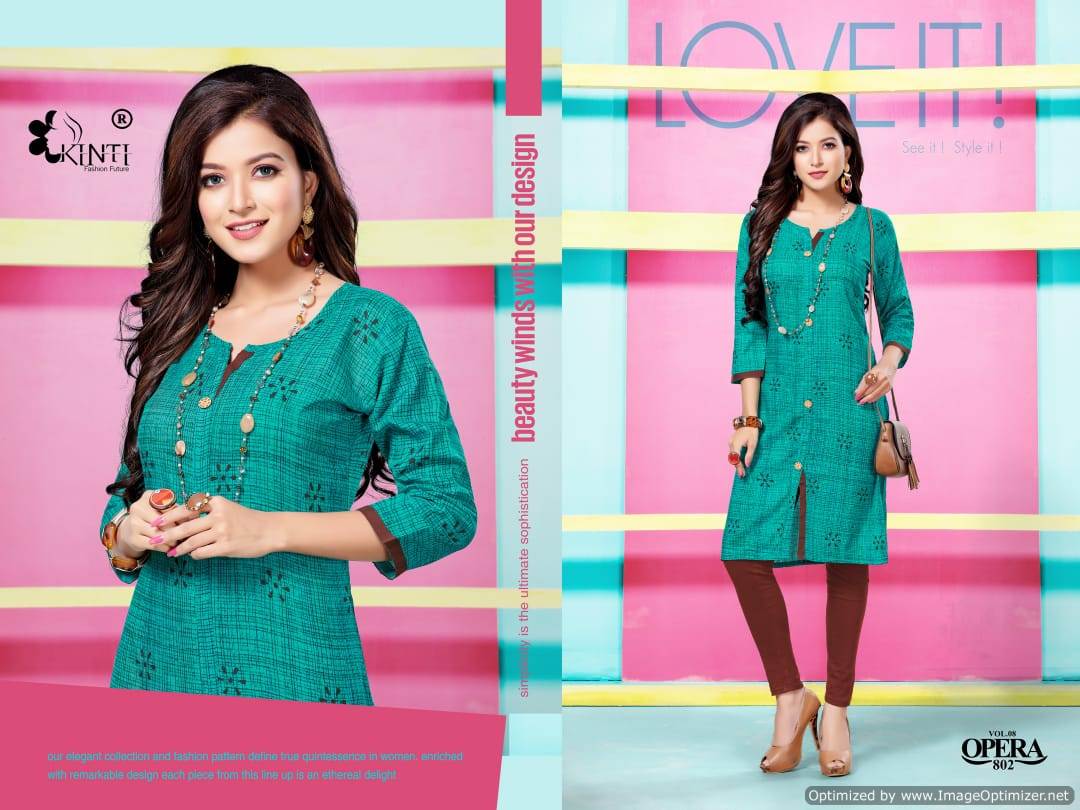 Opera Vol 8 By Kinti  Rayon Printed Kurti Collection