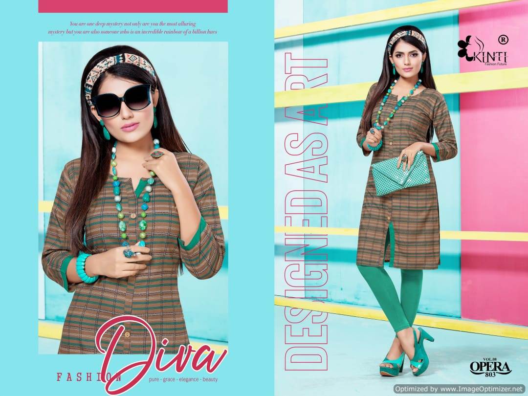 Opera Vol 8 By Kinti  Rayon Printed Kurti Collection