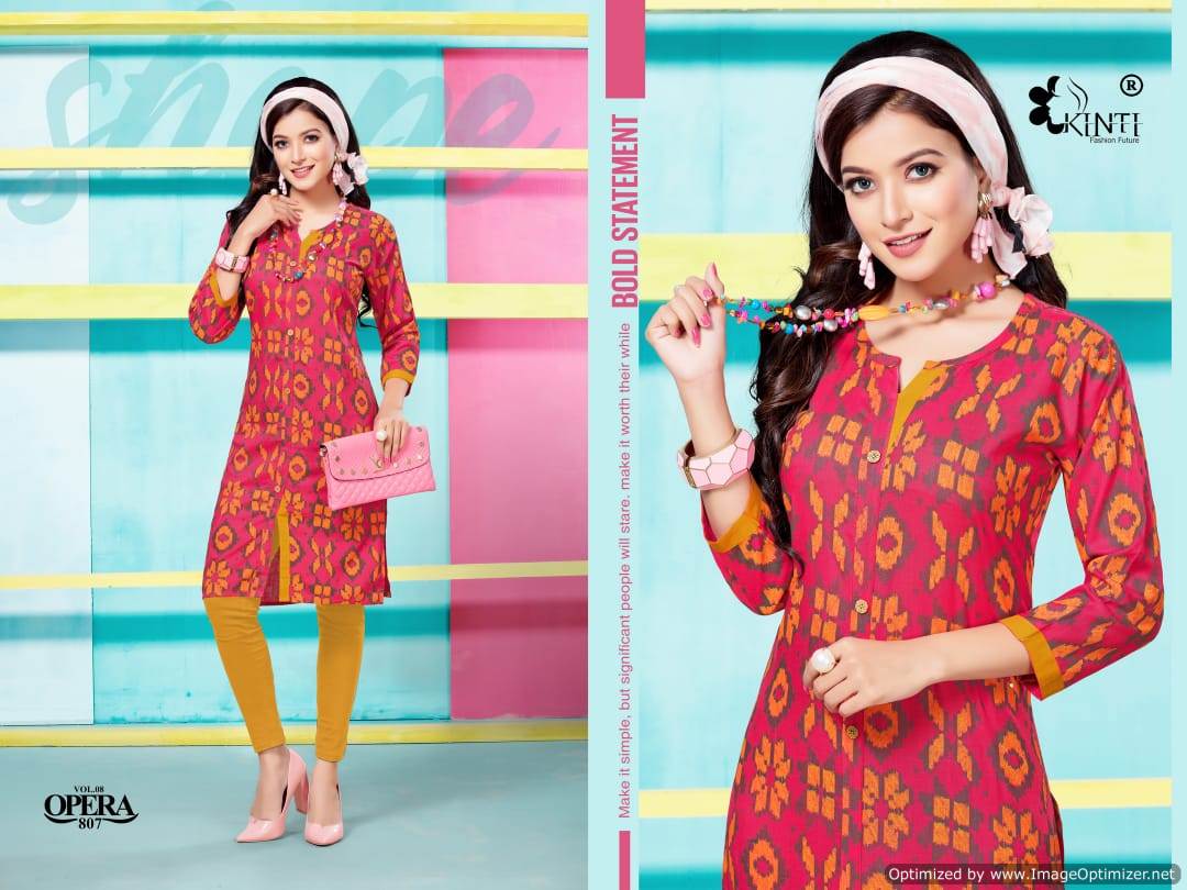 Opera Vol 8 By Kinti  Rayon Printed Kurti Collection