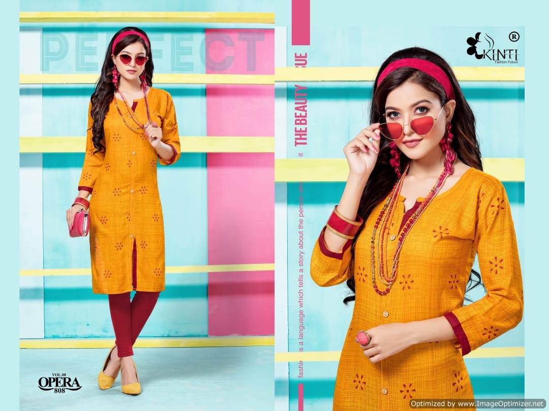 Opera Vol 8 By Kinti  Rayon Printed Kurti Collection