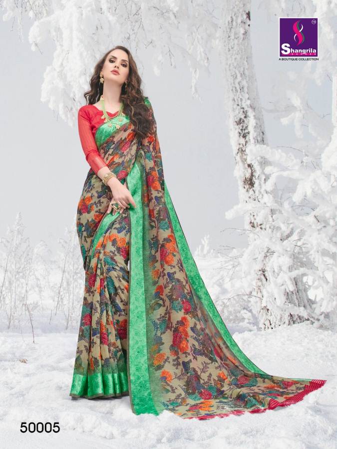 Shangrila Present Jura Cotton Printed Linen Cotton Saree Collection