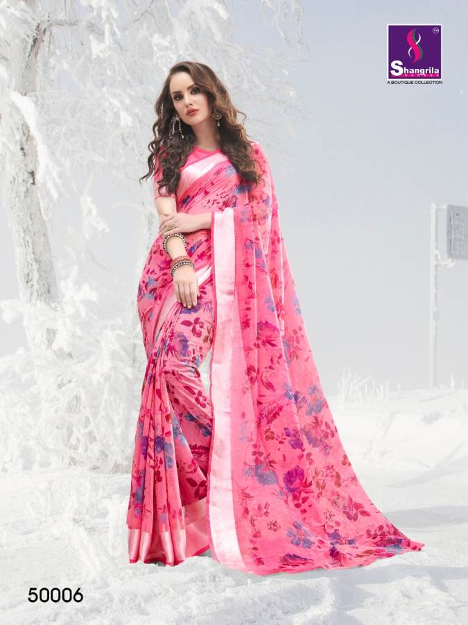Shangrila Present Jura Cotton Printed Linen Cotton Saree Collection