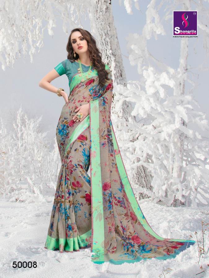 Shangrila Present Jura Cotton Printed Linen Cotton Saree Collection