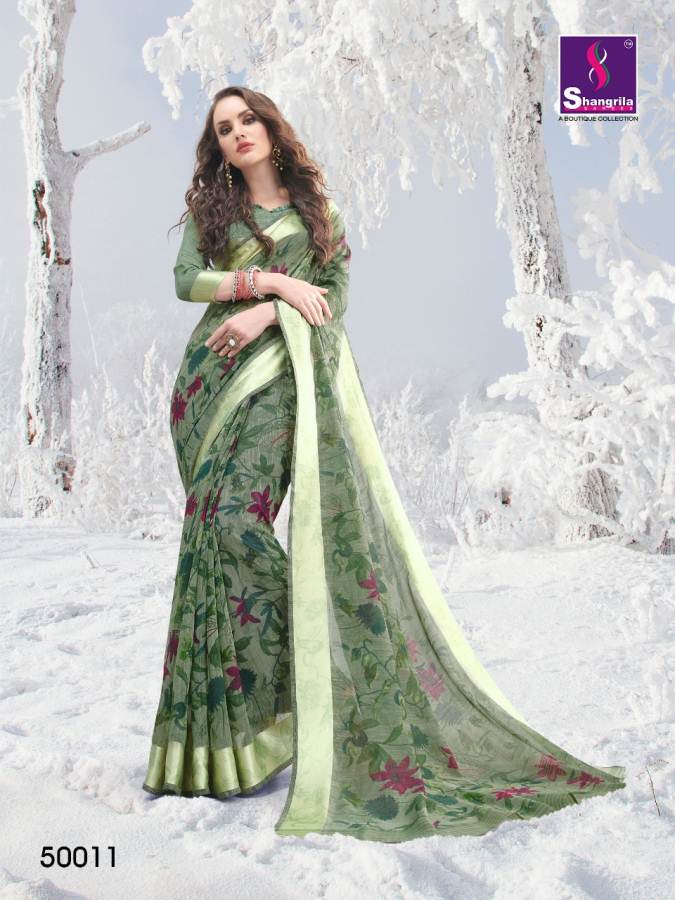Shangrila Present Jura Cotton Printed Linen Cotton Saree Collection