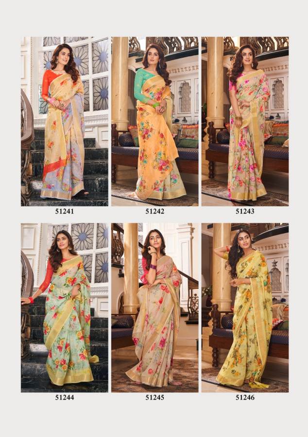 Shangrila Present Senorita Rich Linen Saree Collection .