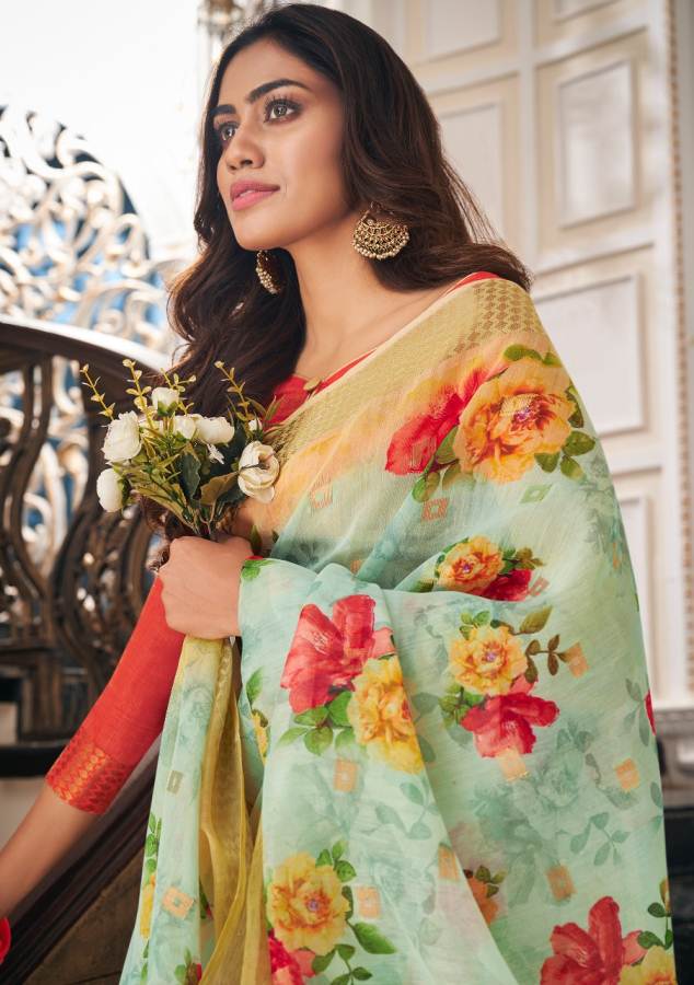 Shangrila Present Senorita Rich Linen Saree Collection .