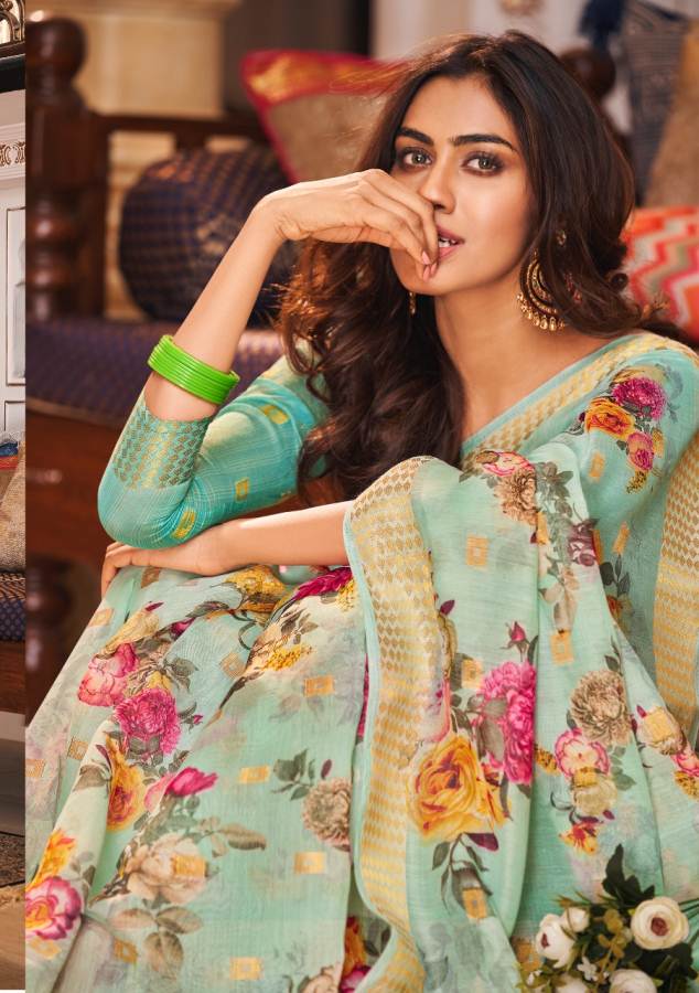 Shangrila Present Senorita Rich Linen Saree Collection .