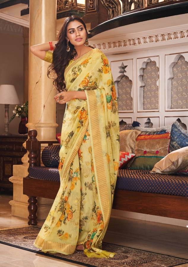 Shangrila Present Senorita Rich Linen Saree Collection .