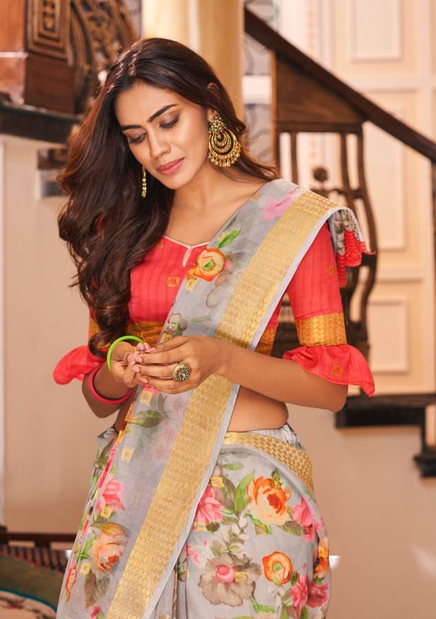 Shangrila Present Senorita Rich Linen Saree Collection .