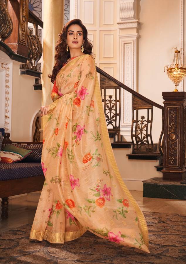 Shangrila Present Senorita Rich Linen Saree Collection .