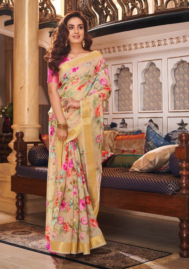 Shangrila Present Senorita Rich Linen Saree Collection .
