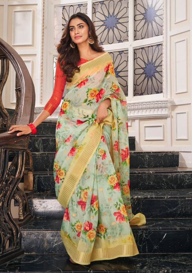 Shangrila Present Senorita Rich Linen Saree Collection .