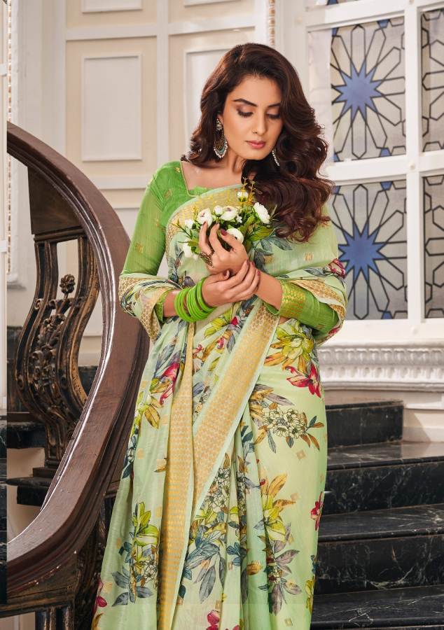 Shangrila Present Senorita Rich Linen Saree Collection .