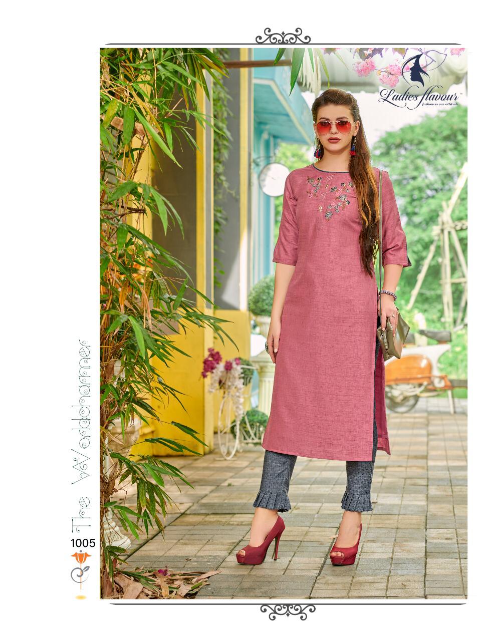 Ladies Flavour Present Dzire Designer Kurtis With Bottom Collection.