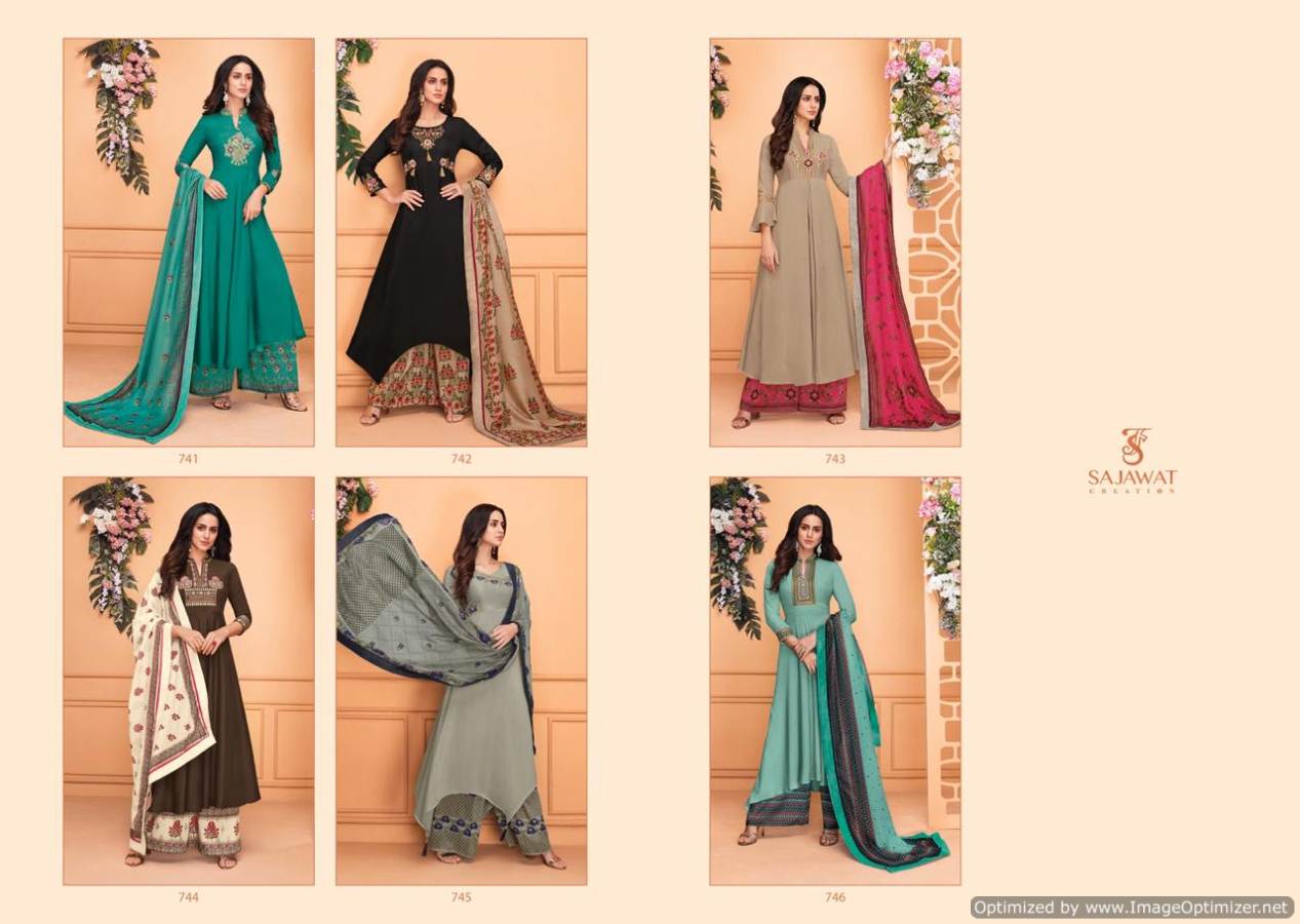 Sarthi Vol 7 By Sajawat Maslin Ready Made Salwar Kameez Catalogue