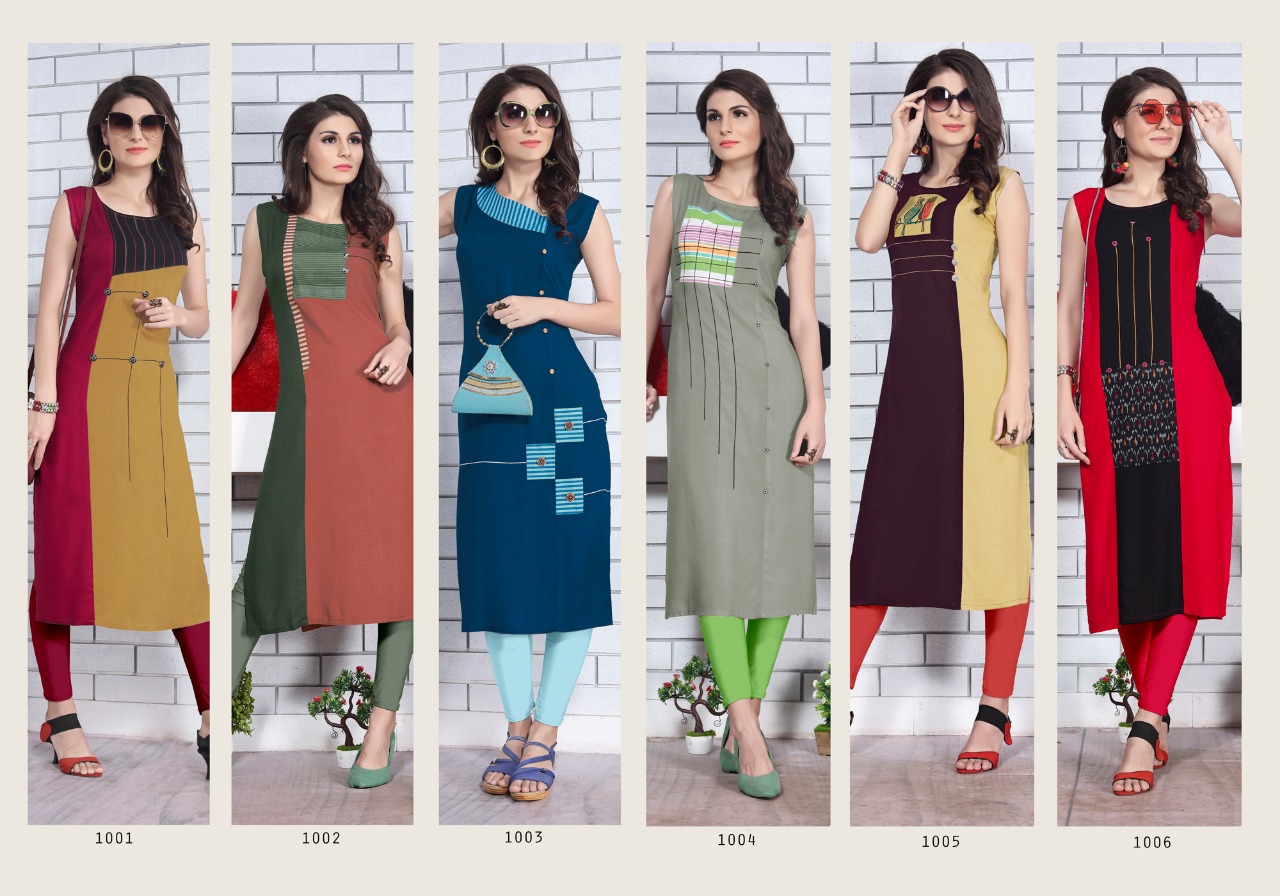 Sitka Femina Vol 9 Rayon Straight Fancy Kurti Collection