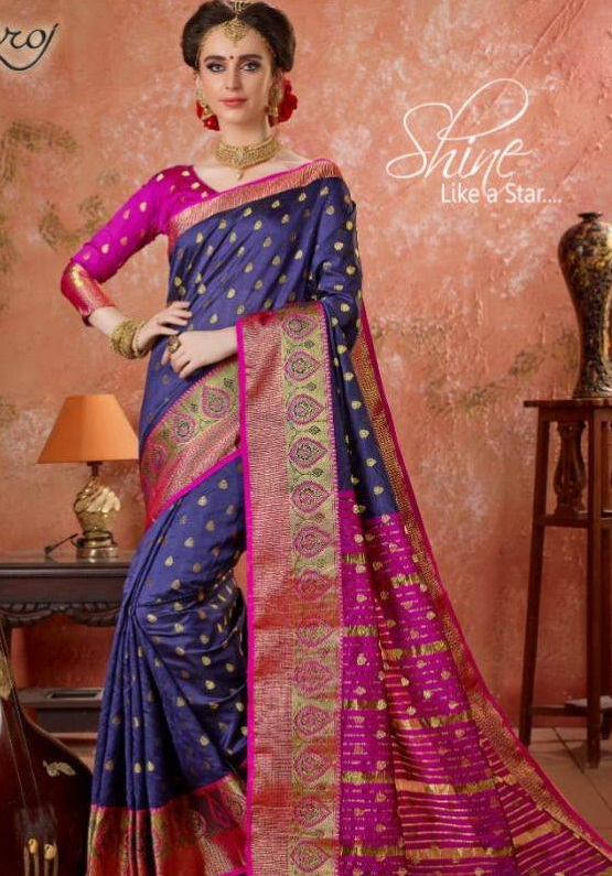 Saroj Present Aarti Festive Wear Silk Saree With Beautiful Border Catalogue