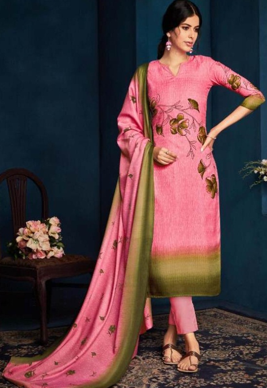 Belliza Present Sparkle Pure Pashmina Digital Printed Dress Material Catalogue