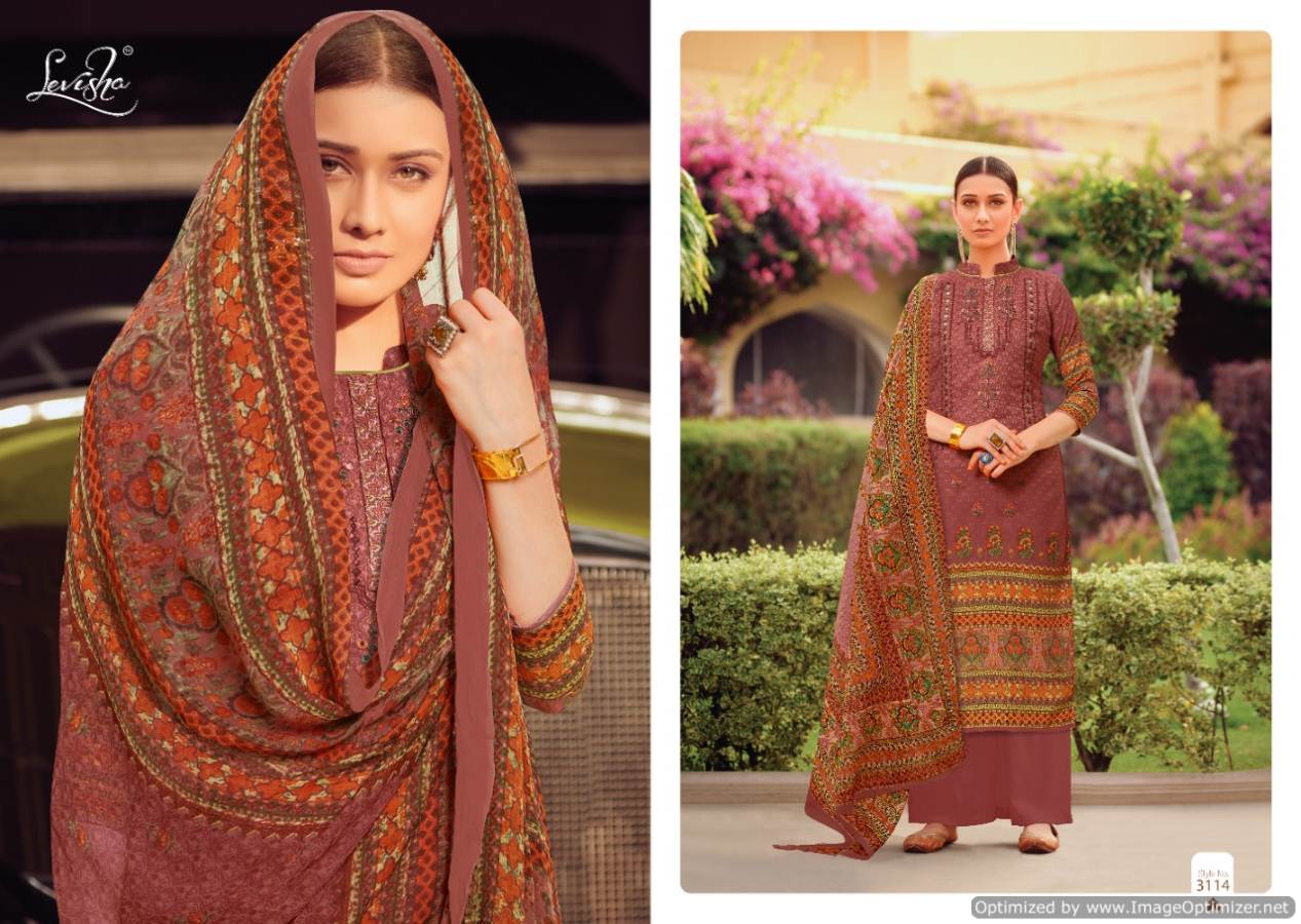 Levisha Present Breeze Pure Pashmina Printed Dress Material Catalogue