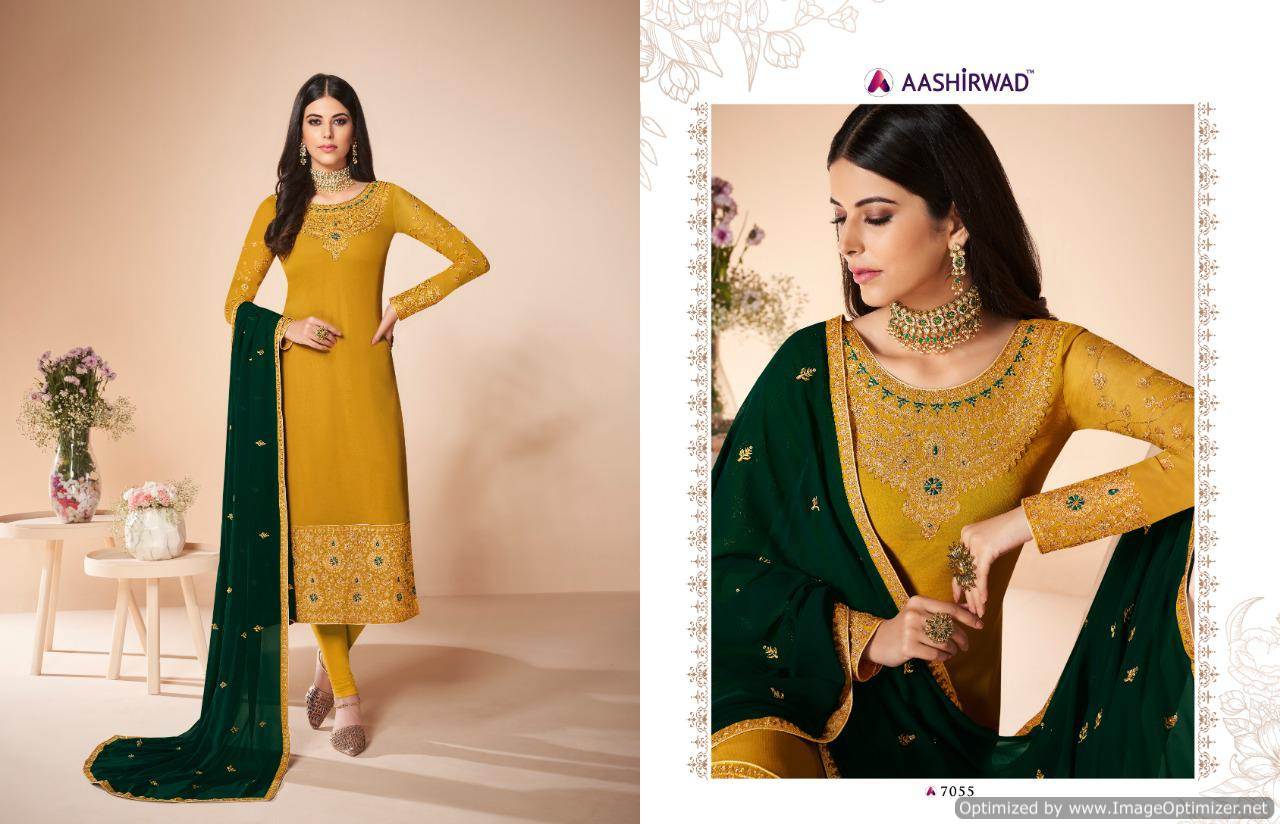 Aashirwad By Cross Stitch Festival Wear Salwar Suits Catalogue