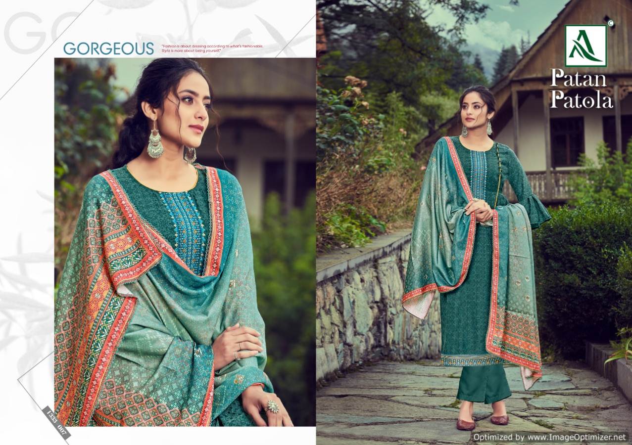 Alok By Patan Patola Pure Wool Pashmina Designer Dress Material Collection.
