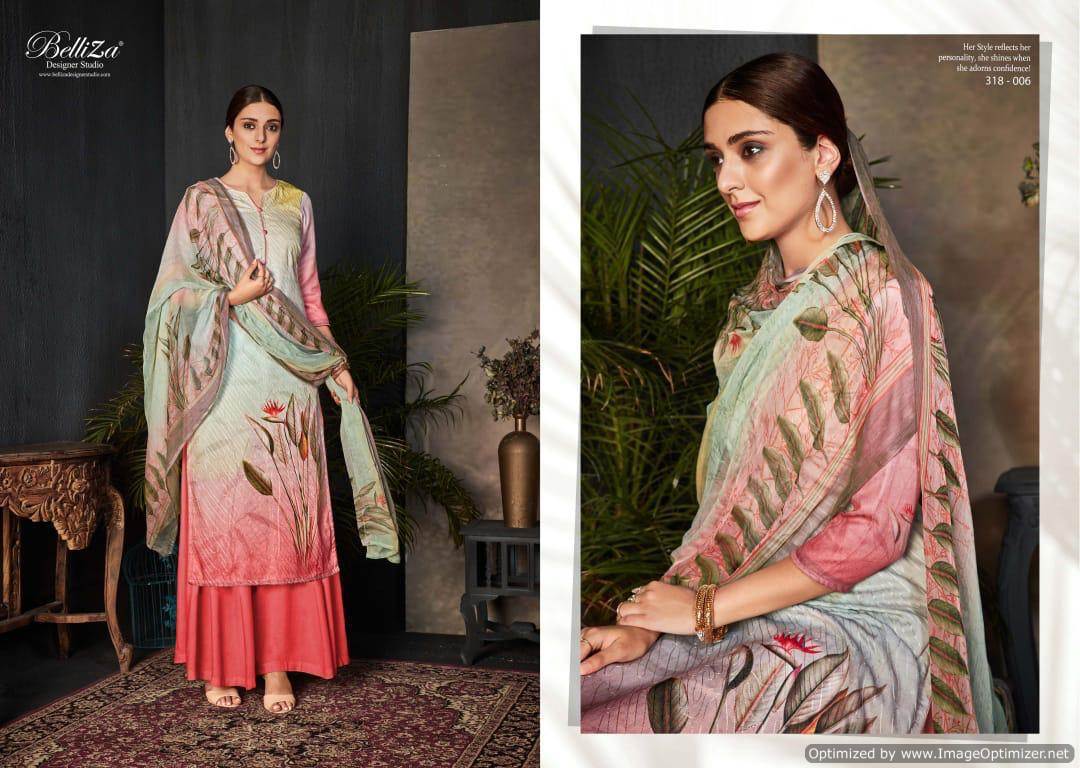 Belliza Present Marina Pure Pashmina Digital Printed Dress Material