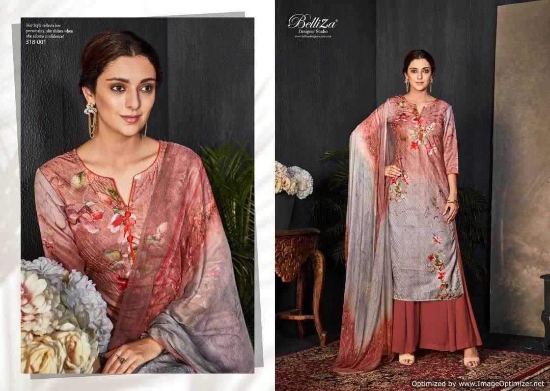 Belliza Present Marina Pure Pashmina Digital Printed Dress Material