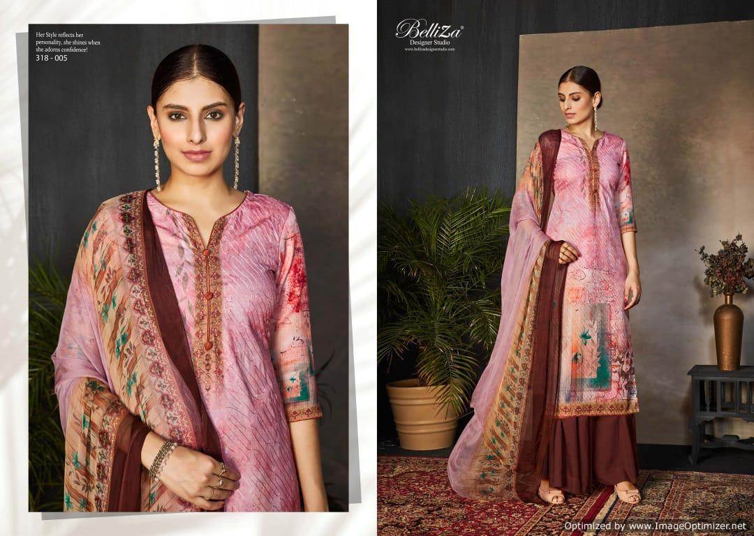 Belliza Present Marina Pure Pashmina Digital Printed Dress Material