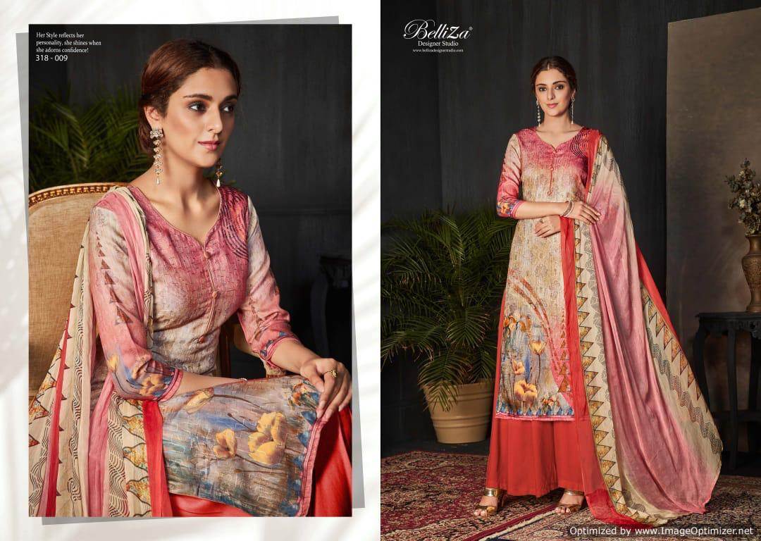 Belliza Present Marina Pure Pashmina Digital Printed Dress Material