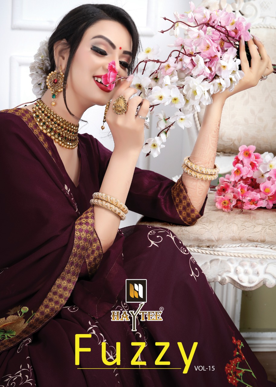 Haytee By Fuzzy Vol 15 Heavy Dani Printed Sarees Catalogue