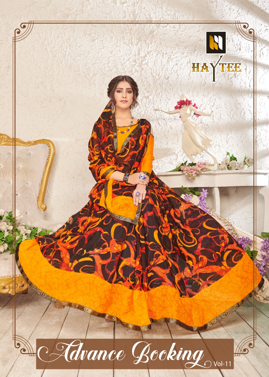 Haytee Present Advance Booking 11 Heavy Dani Printed Saree Collection