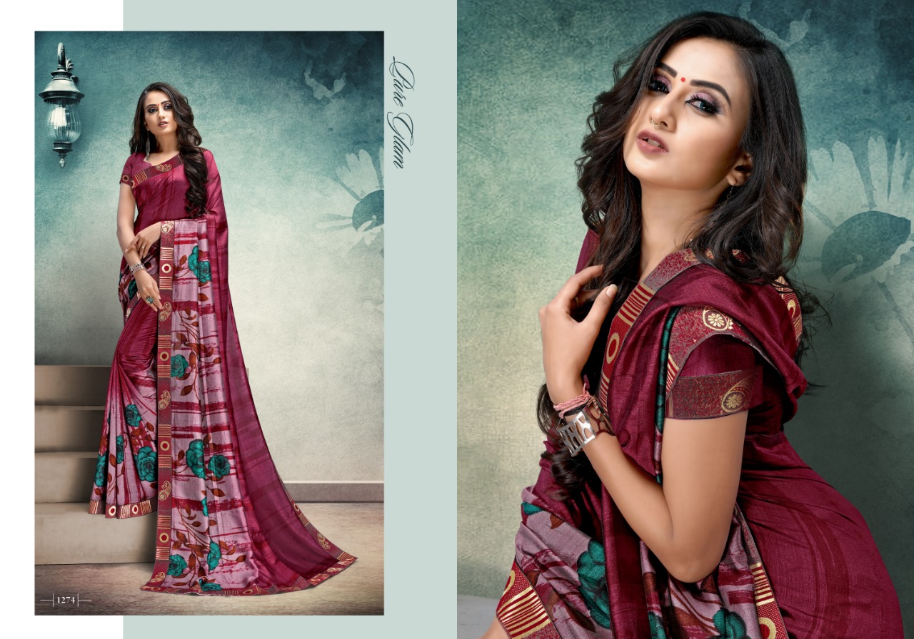 Kodas By Jaguar Vichitra Silk Printed Saree Collection.
