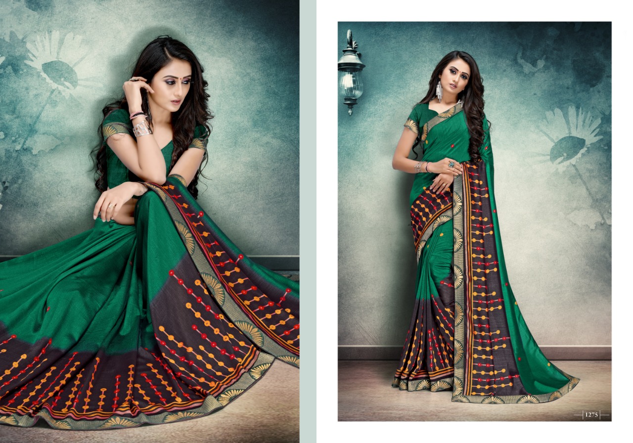 Kodas By Jaguar Vichitra Silk Printed Saree Collection.