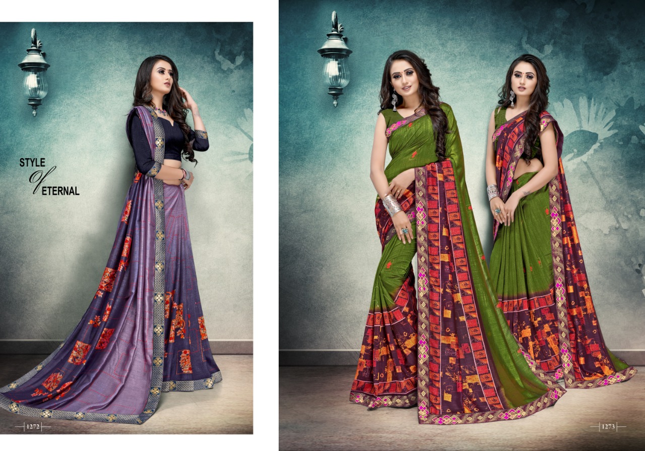 Kodas By Jaguar Vichitra Silk Printed Saree Collection.