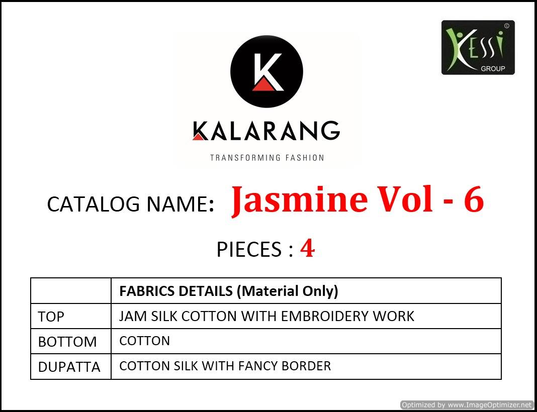 Kalarang Present Jasmine Vol 6 Festival Wear Dress Material Collection