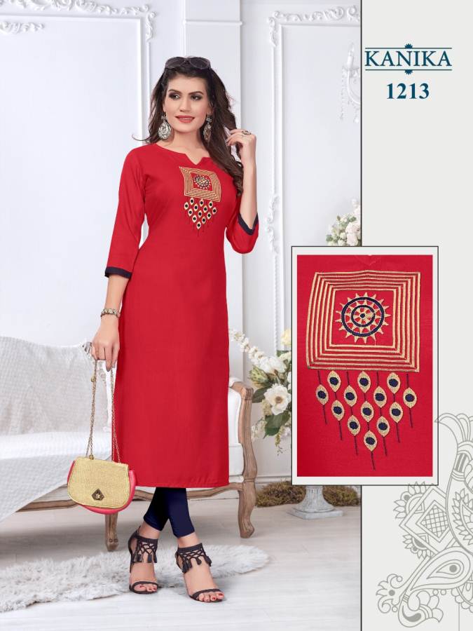 Kanika By Aditi Vol 2 Rubby Silk Running Wear Straight Kurtis Collection.
