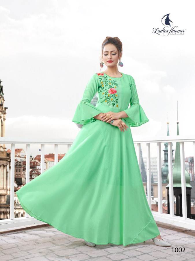 Ladies Flavour Present Diss Miss Nx Festival Wear Long Kurti Collection