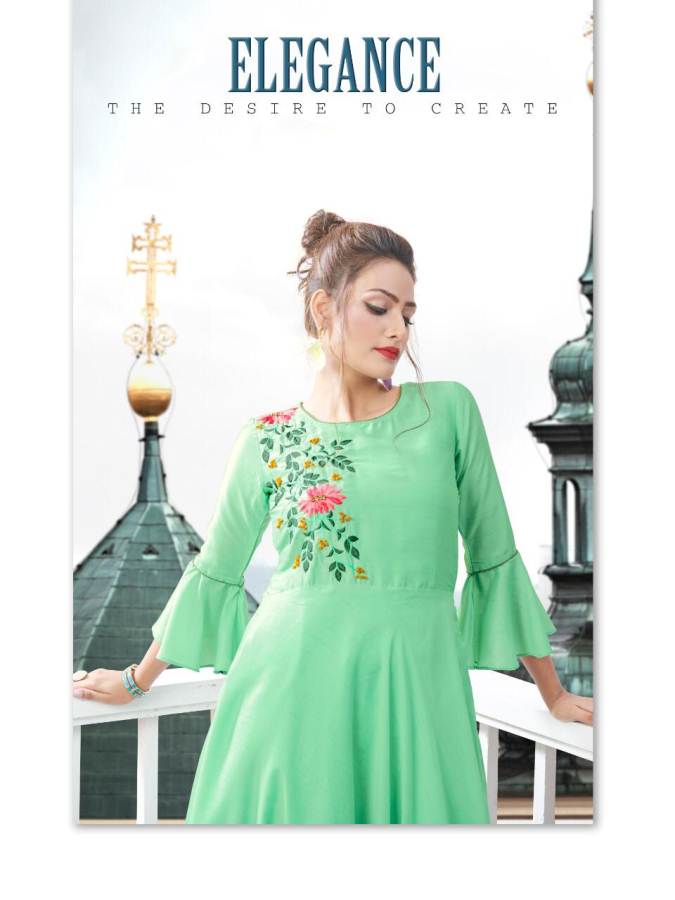 Ladies Flavour Present Diss Miss Nx Festival Wear Long Kurti Collection