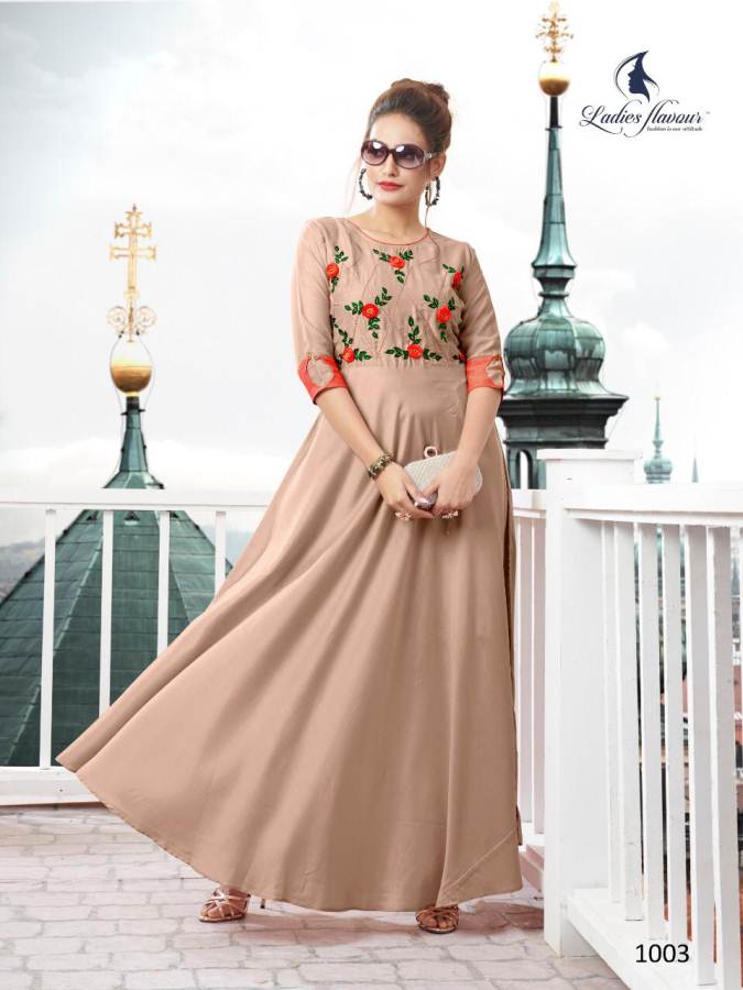 Ladies Flavour Present Diss Miss Nx Festival Wear Long Kurti Collection
