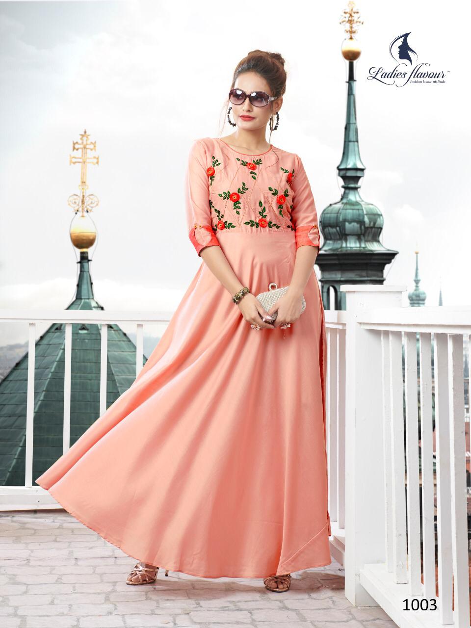 Ladies Flavour Diss Miss Party Wear Kurtis With Inner Kurtis Collection.